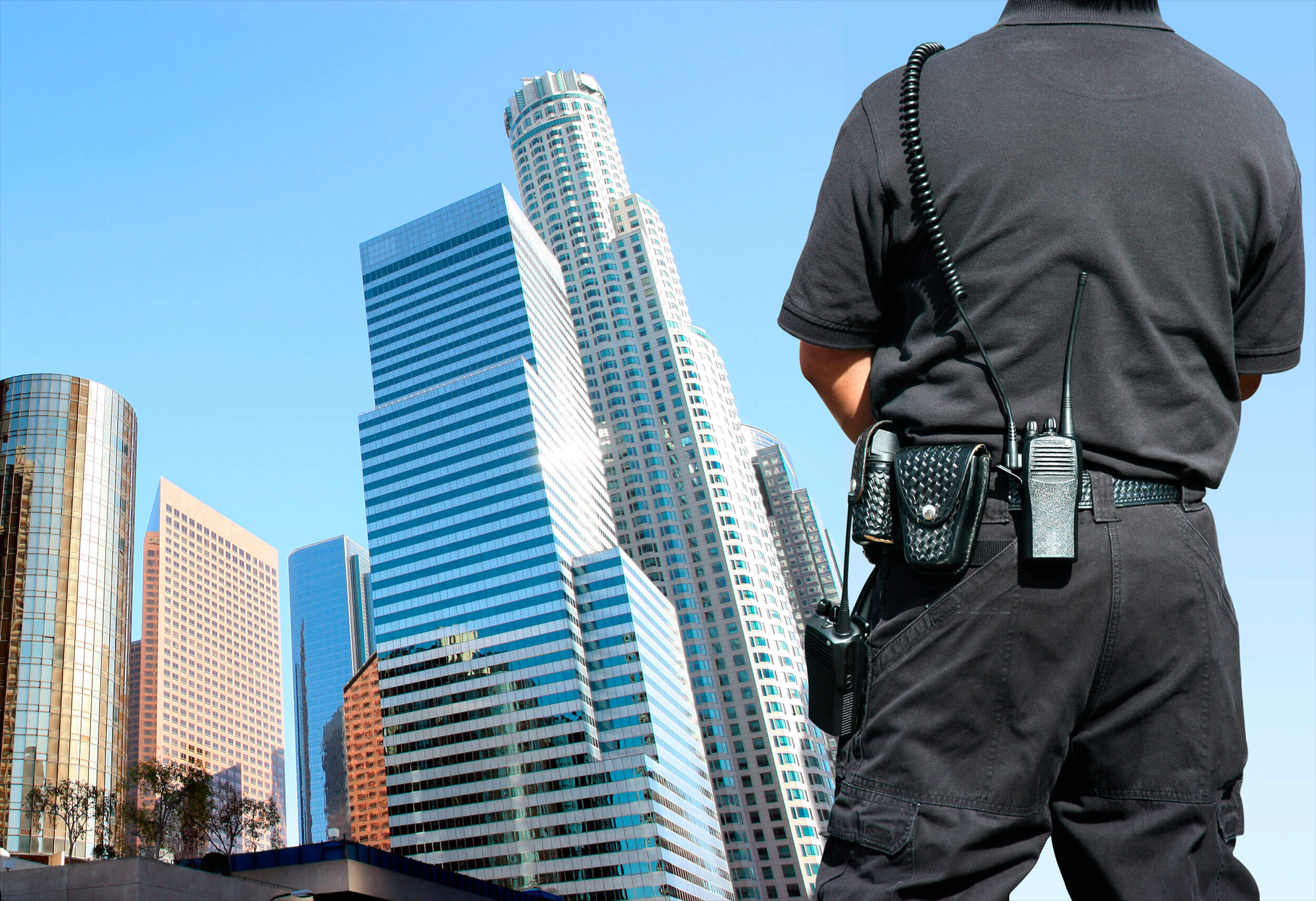 AF Patrol security guard protecting a commercial property in Orange County, offering 24/7 security services for businesses.